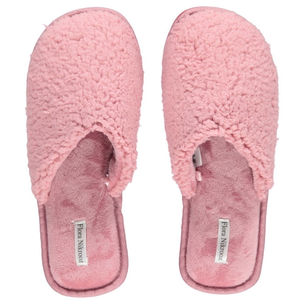 NWT Flora Nikrooz Victoria Sherpa Mule Pink Slipper Size Large 9/10